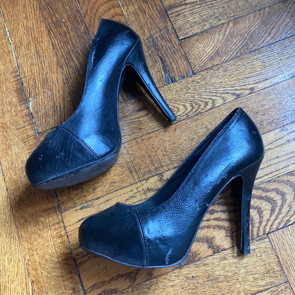 PULL&BEAR black basic high heel platform shoes - Picture 2 of 8